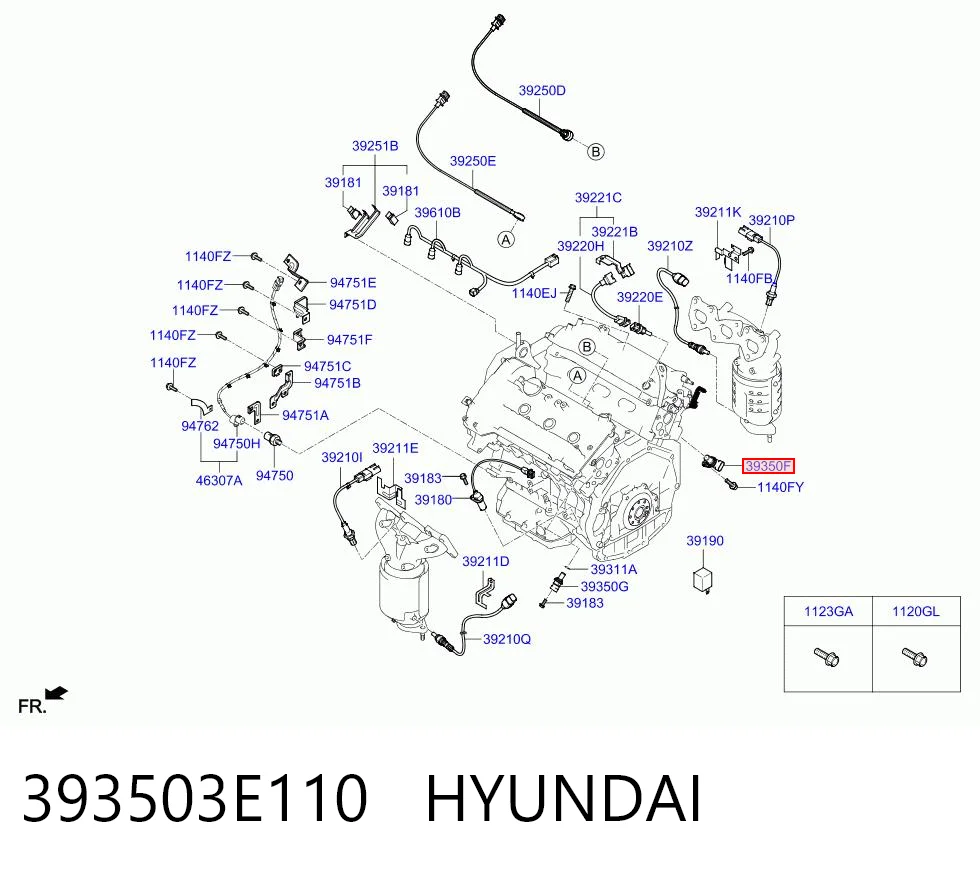 393503E110 Hyundai/Kia Czujnik położenia wałka rozrządu
