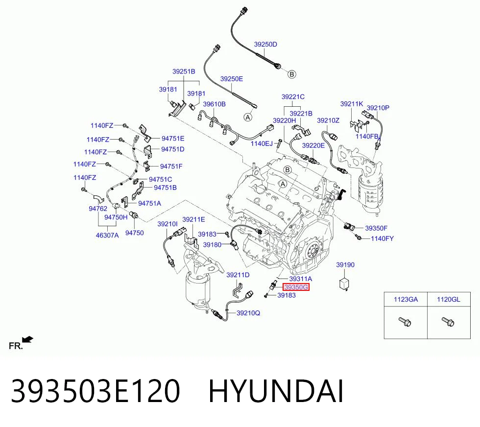 393503E120 Hyundai/Kia Czujnik położenia wałka rozrządu