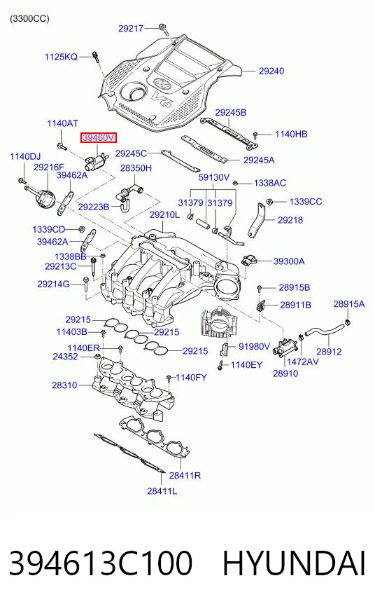 394613C100 Hyundai/Kia Przetwornik ciśnienia (solenoid) doładowania