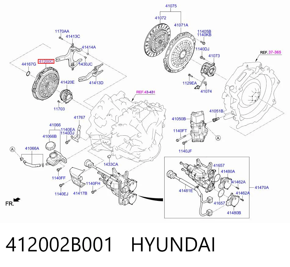 412002B001 Hyundai/Kia Zestaw sprzęgła (3 części)