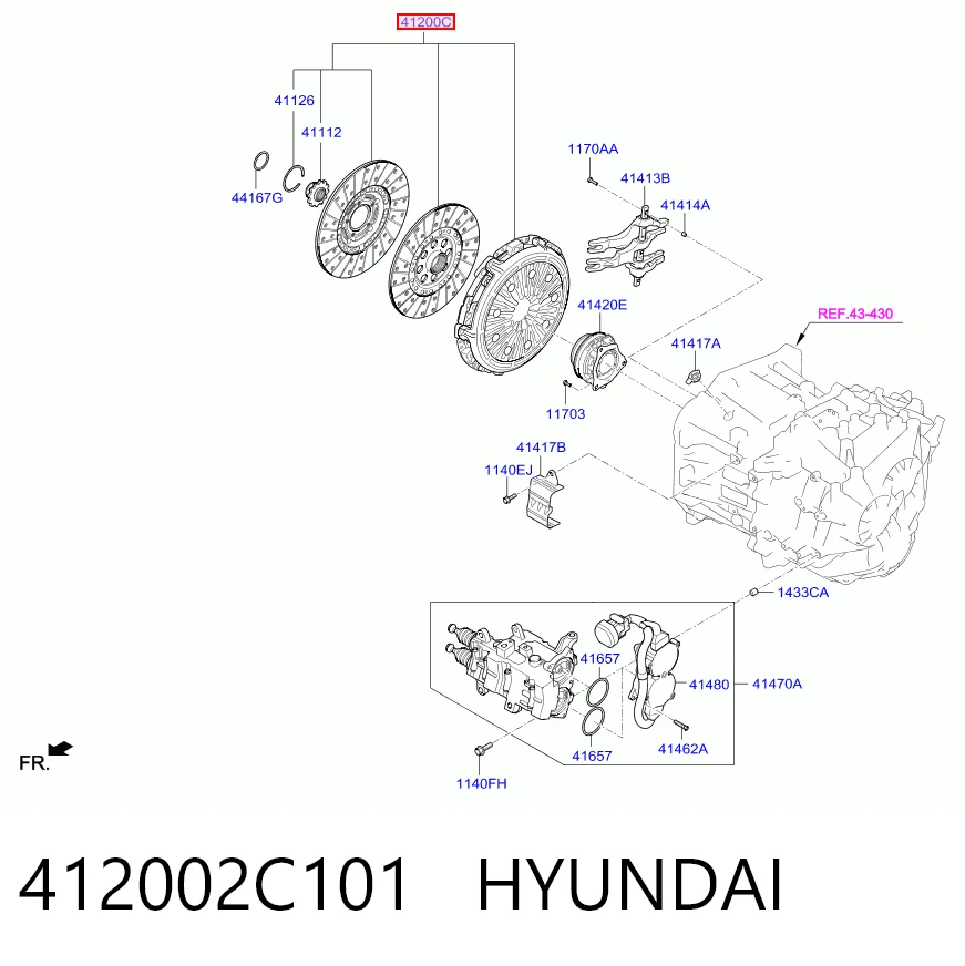 412002C101 Hyundai/Kia Zestaw sprzęgła (3 części)