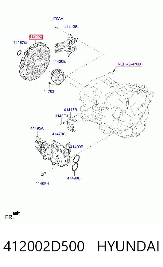 412002D500 Hyundai/Kia Zestaw sprzęgła (3 części)