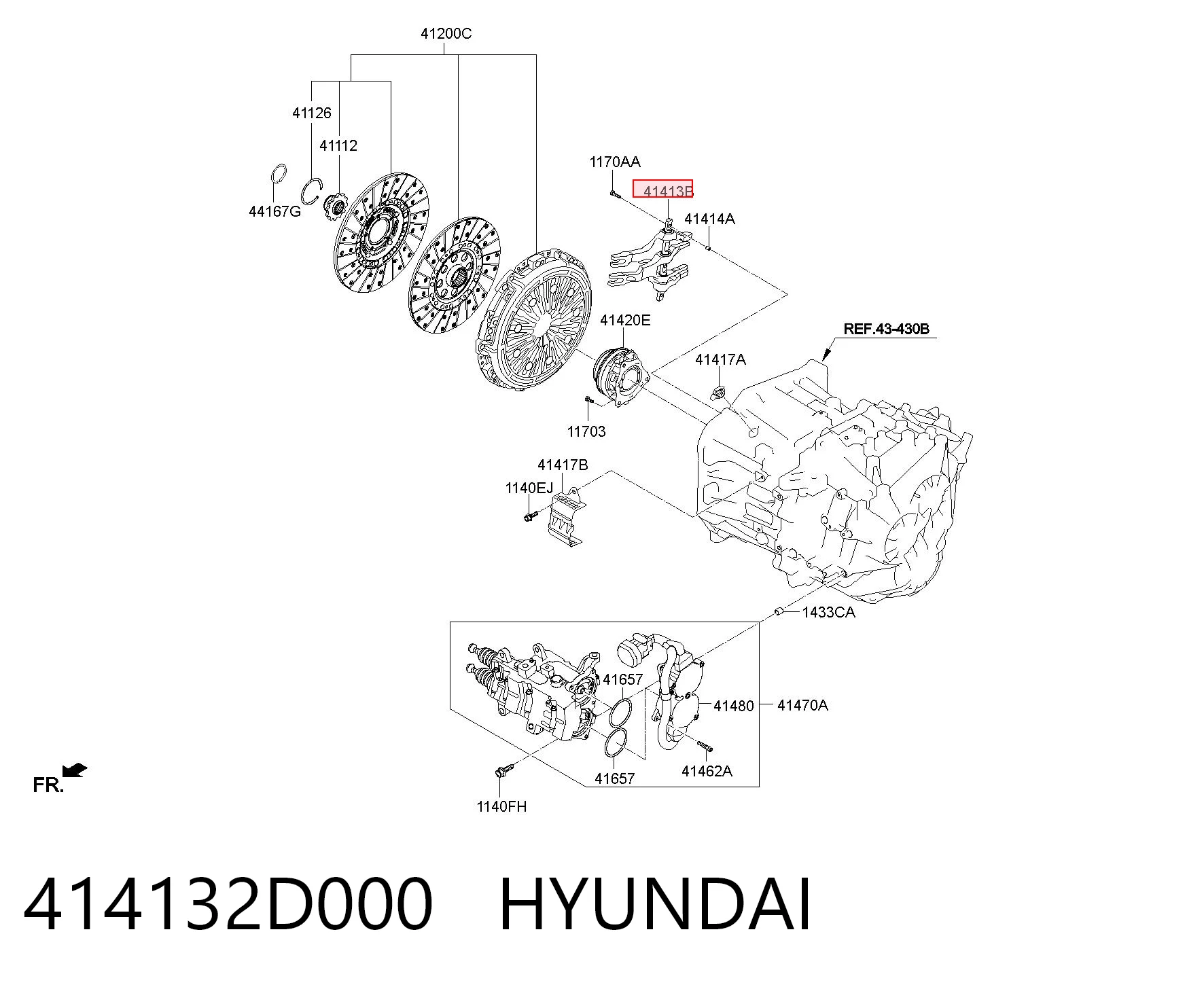 414132D000 Hyundai/Kia Widełki sprzęgła