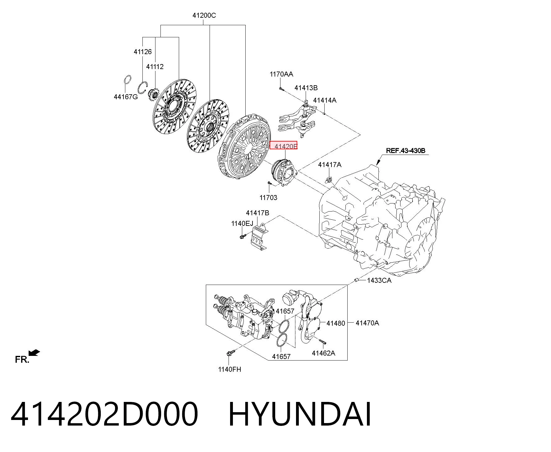 414202D000 Hyundai/Kia Łożysko wyciskowe sprzęgła
