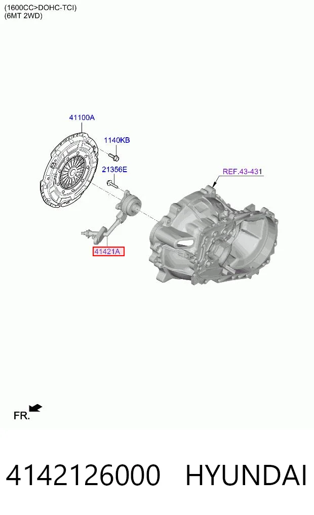 4142126000 Hyundai/Kia Łożysko wyciskowe sprzęgła