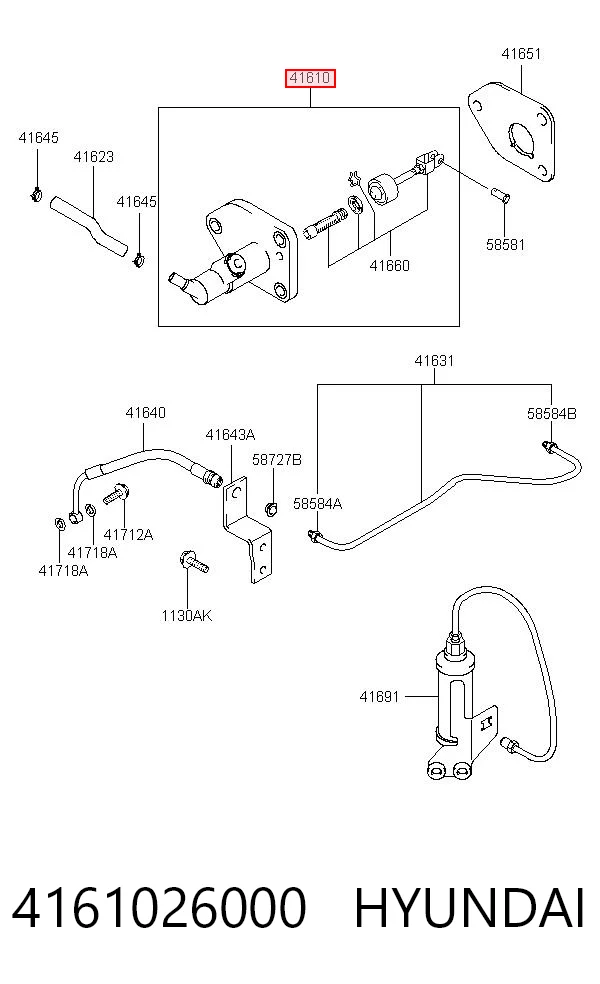 Cylinder sprzęgła główny Hyundai Santa Fe I