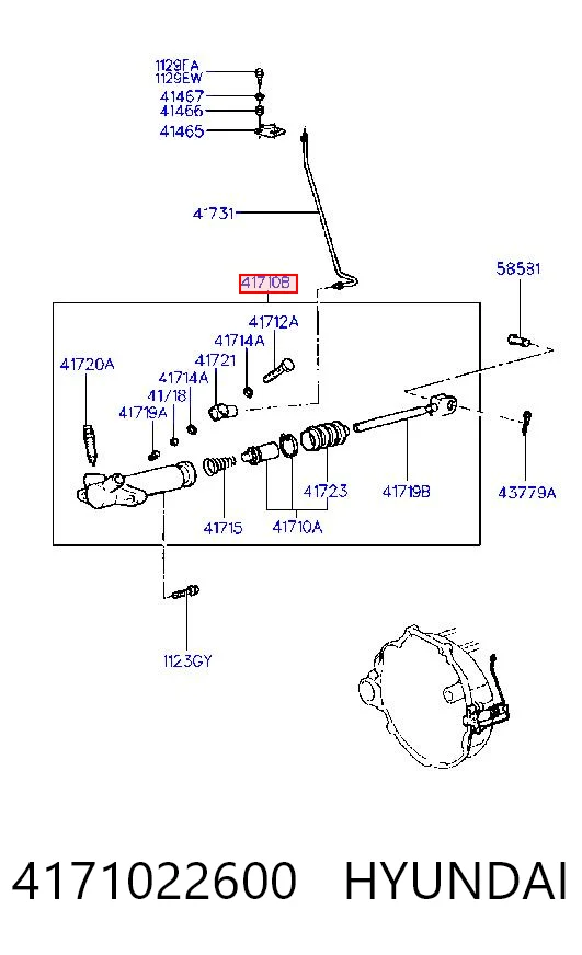 Do koszyka Cylinder roboczy sprzęgła Hyundai Accent I 