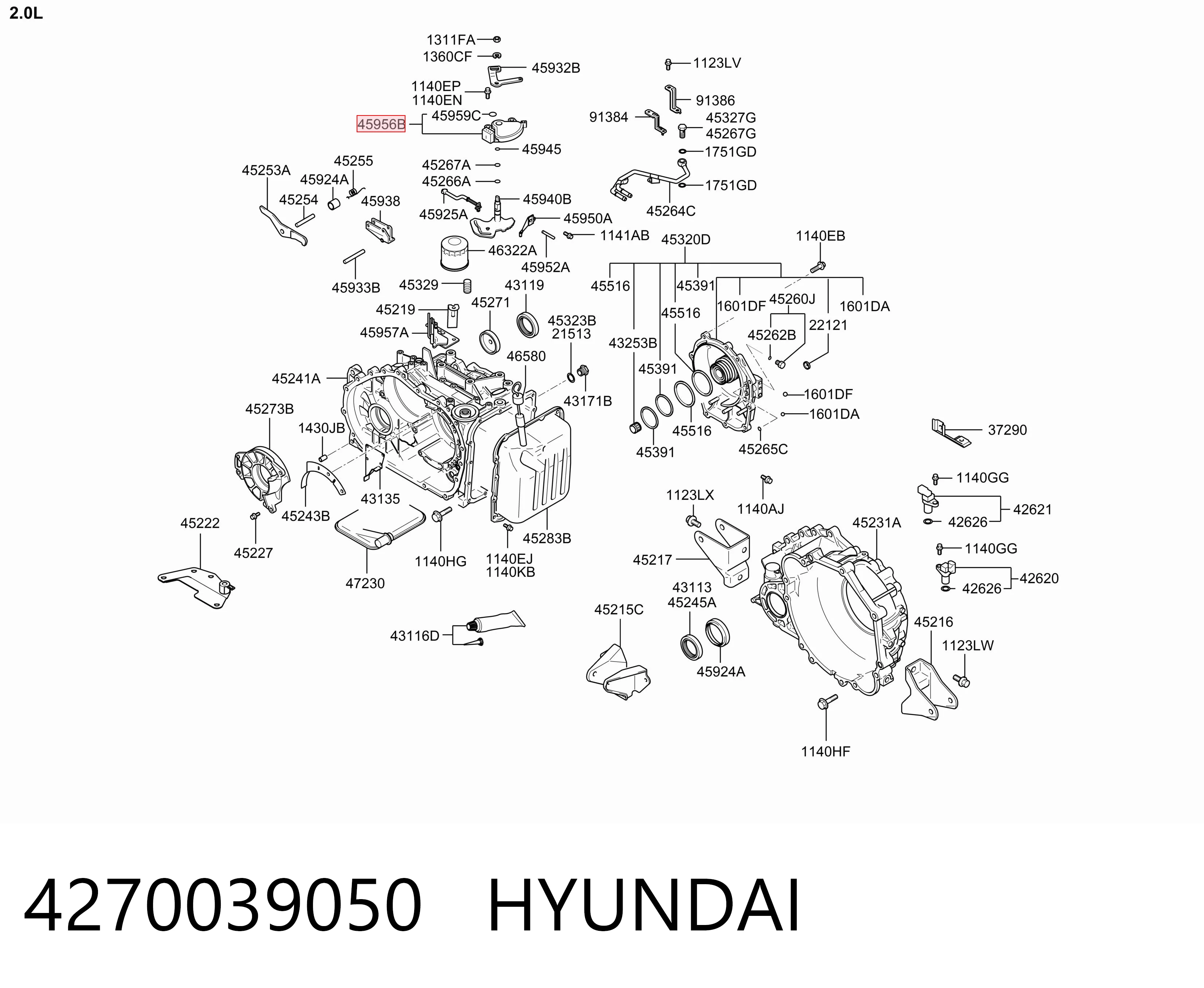 4270039050 Hyundai/Kia Czujnik automatycznej skrzyni biegów