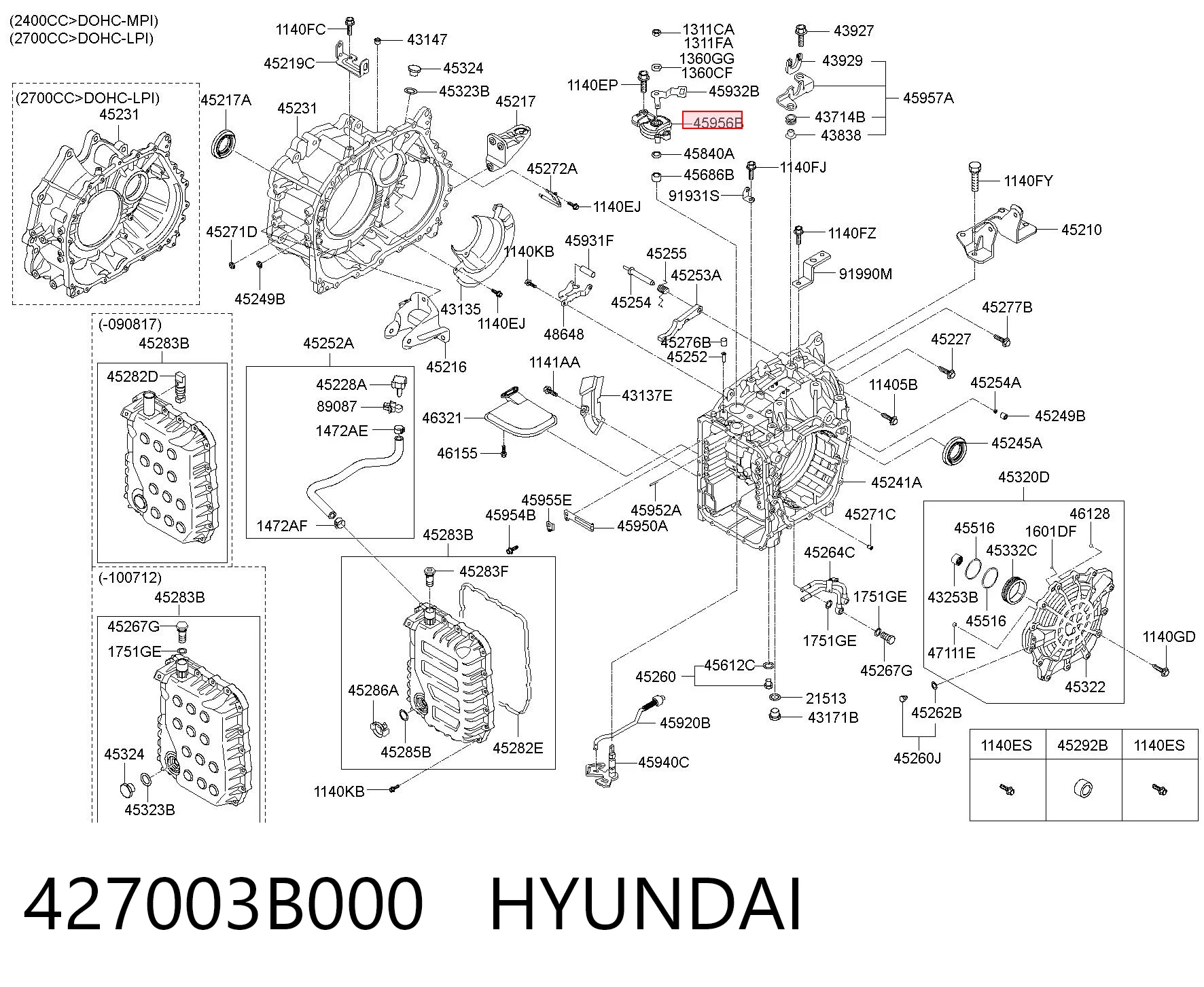 427003B000 Hyundai/Kia Czujnik automatycznej skrzyni biegów