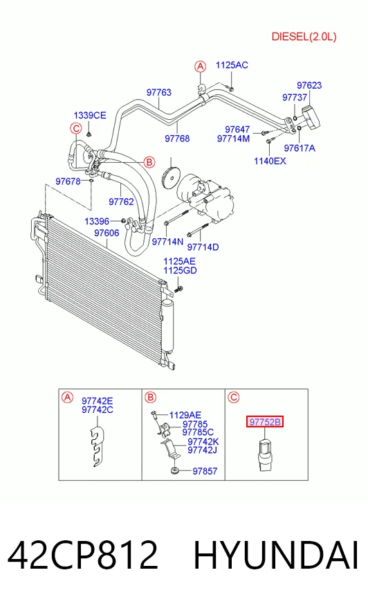42CP812 Hyundai/Kia Czujnik ciśnienia bezwzględnego klimatyzacji