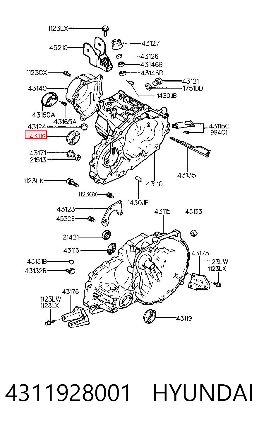 4311928001 Hyundai/Kia Uszczelniacz półosi mostu przedniego