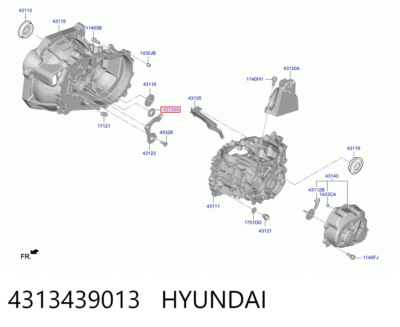 4313439013 Hyundai/Kia Uszczelniacz automatycznej/mechanicznej slrzyni biegów (wału wejściowego/sprzęgłowego)