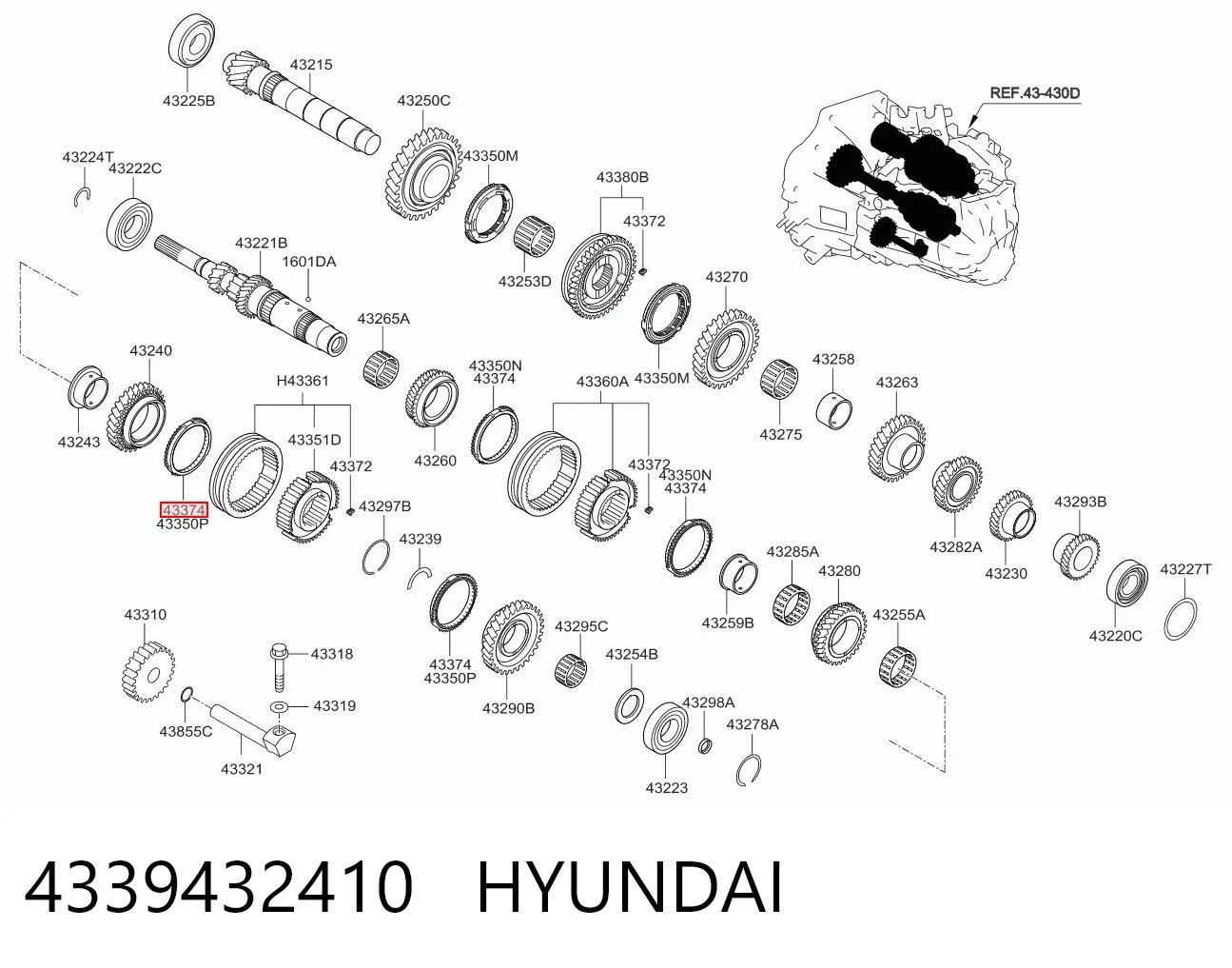 4339432410 Hyundai/Kia Pierścień synchronizatora