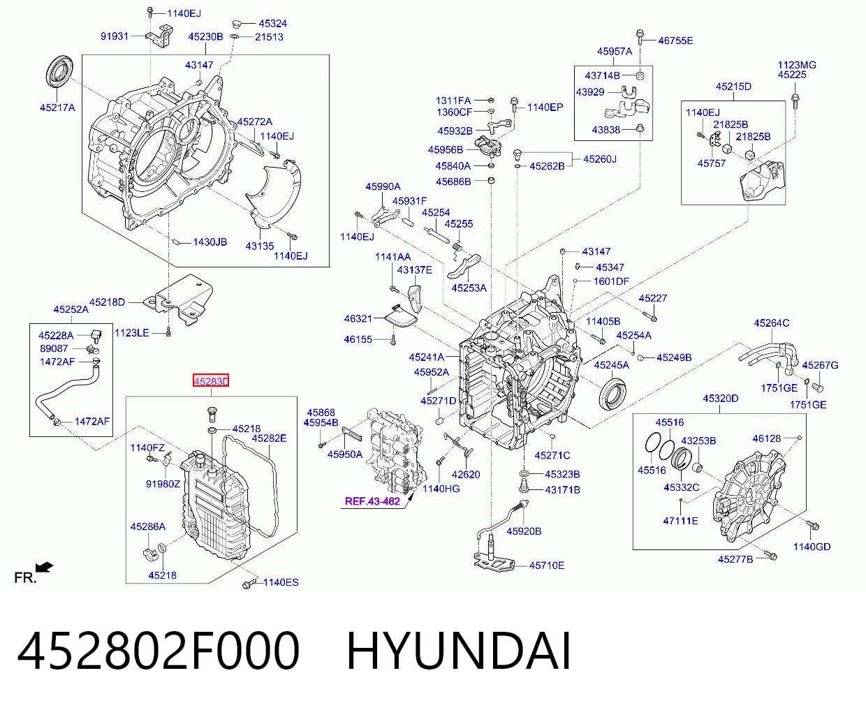 452802F000 Hyundai/Kia Miska automatycznej skrzyni biegów