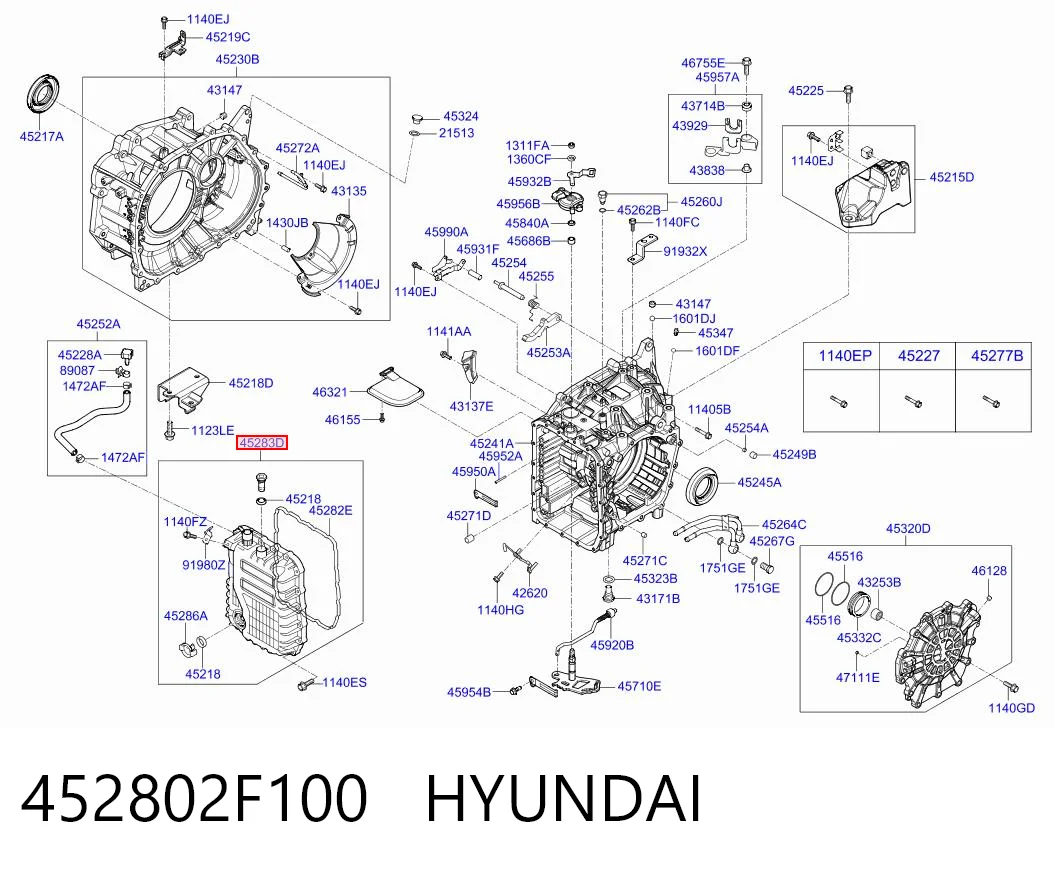 452802F100 Hyundai/Kia Miska automatycznej skrzyni biegów