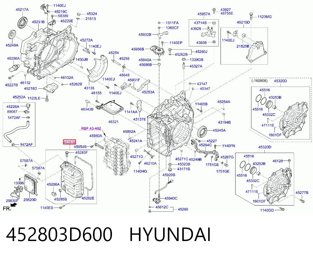 452803D600 Hyundai/Kia Miska automatycznej skrzyni biegów