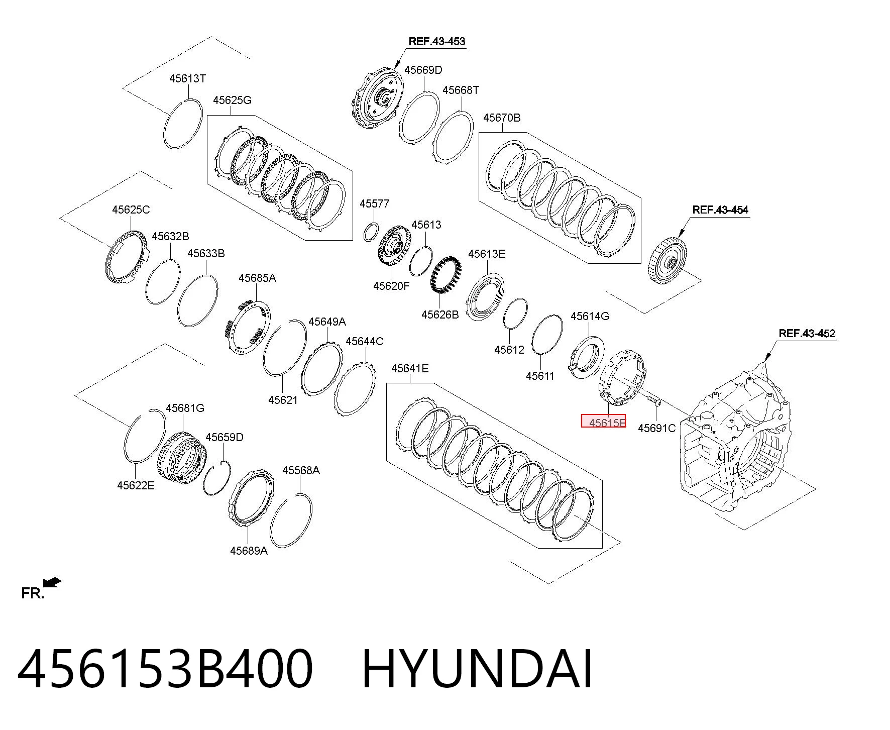 456153B400 Hyundai/Kia Pierścień piasty