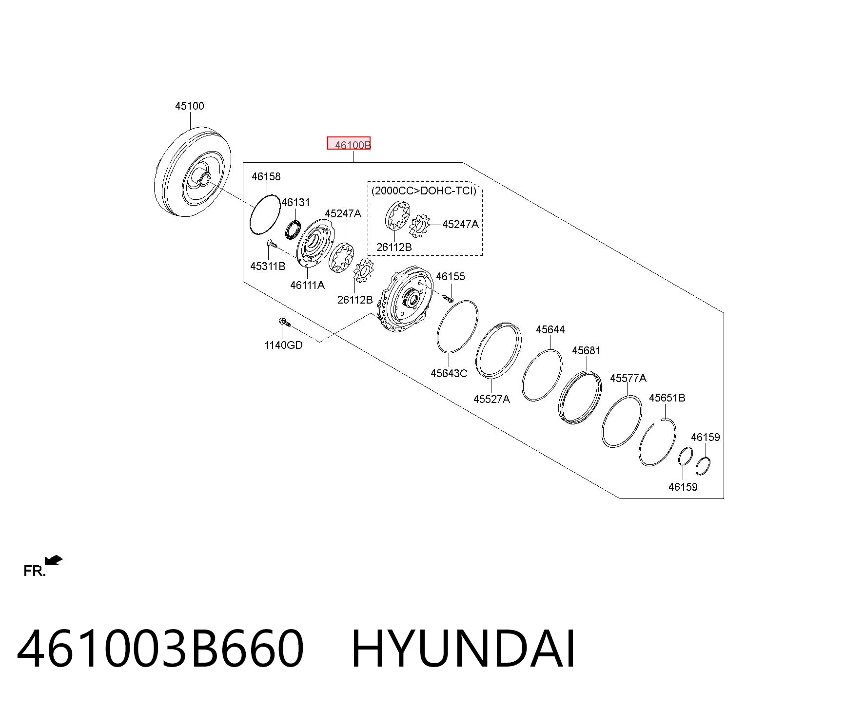 461003B660 Hyundai/Kia Zestaw naprawczy pompy olejowej