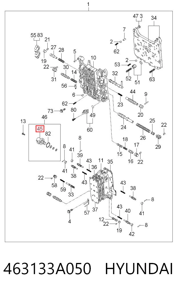 463133A050 Hyundai/Kia Solenoid automatycznej skrzyni biegów