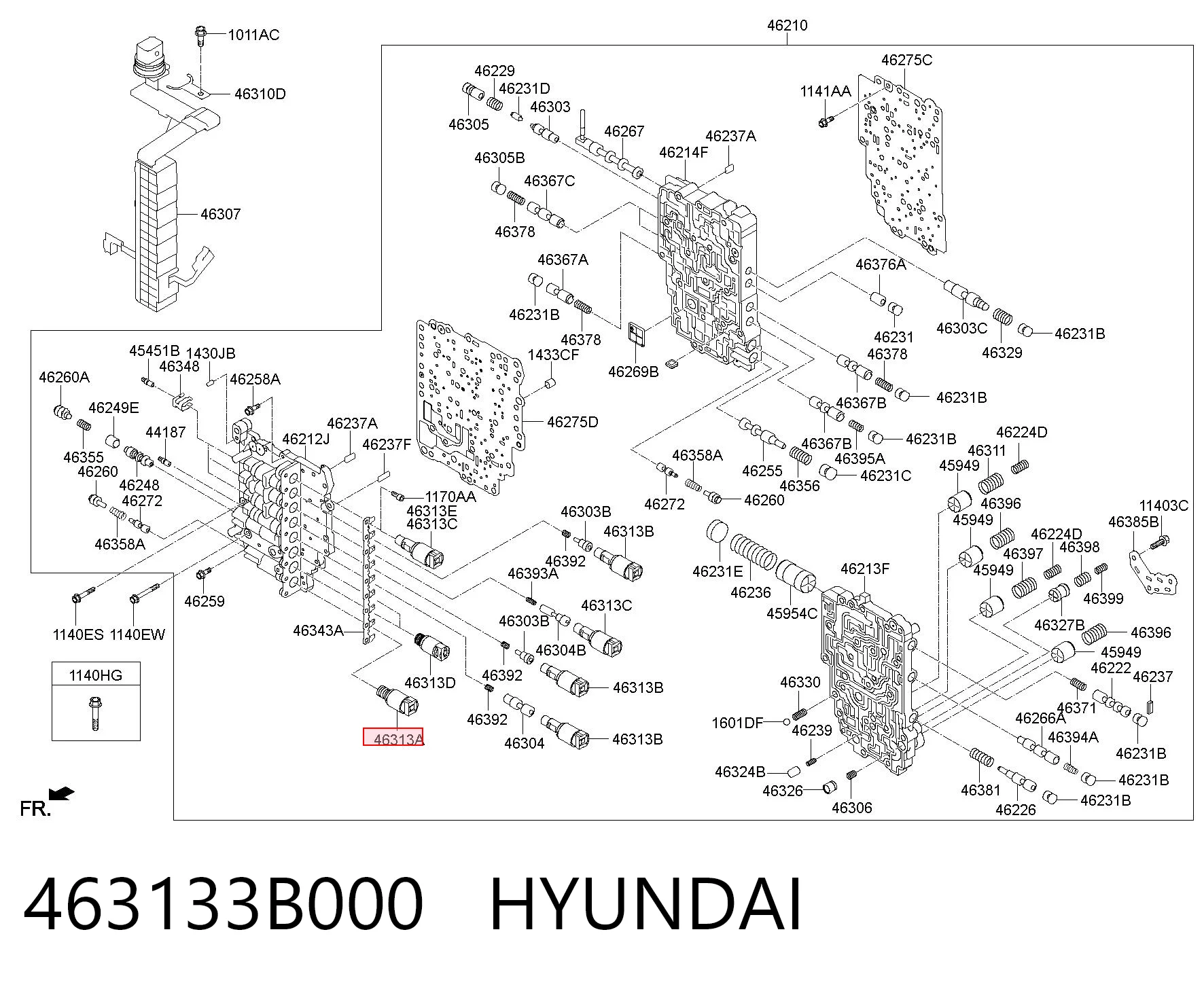 463133B000 Hyundai/Kia Solenoid automatycznej skrzyni biegów