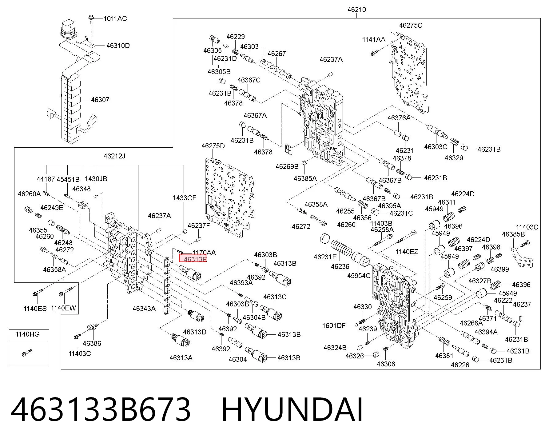 463133B673 Hyundai/Kia Solenoid automatycznej skrzyni biegów