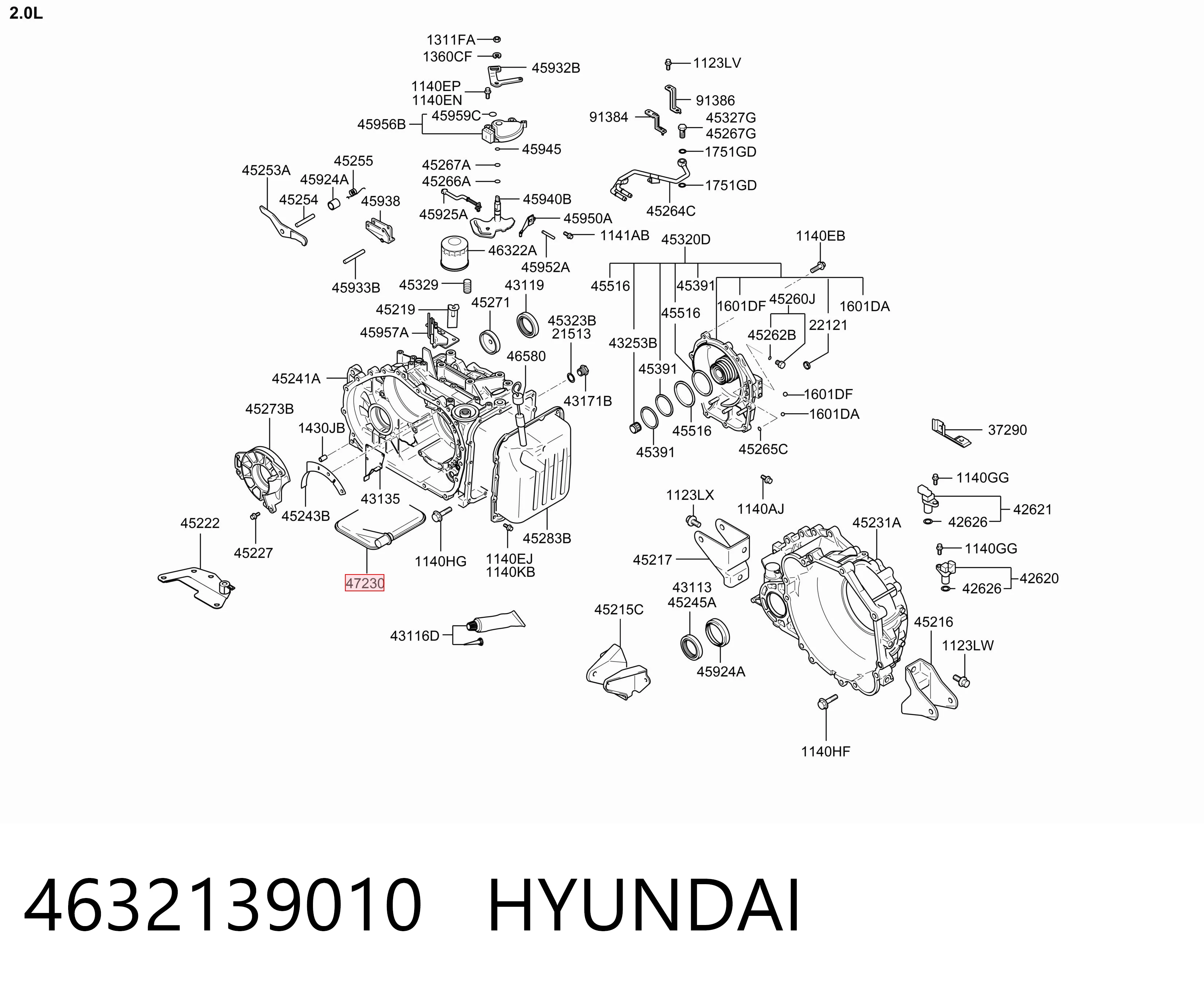 4632139010 Hyundai/Kia Filtr automatycznej skrzyni biegów