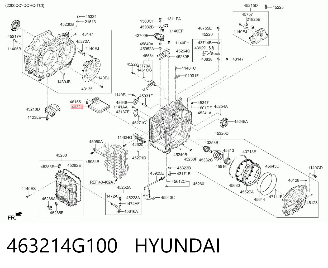 Filtr automatycznej skrzyni biegów do Hyundai Santa Fe IV TM, TMA