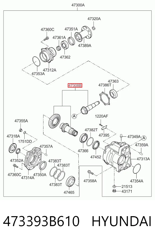 473393B610 Hyundai/Kia Para główna (dyferencjału) mostu przedniego