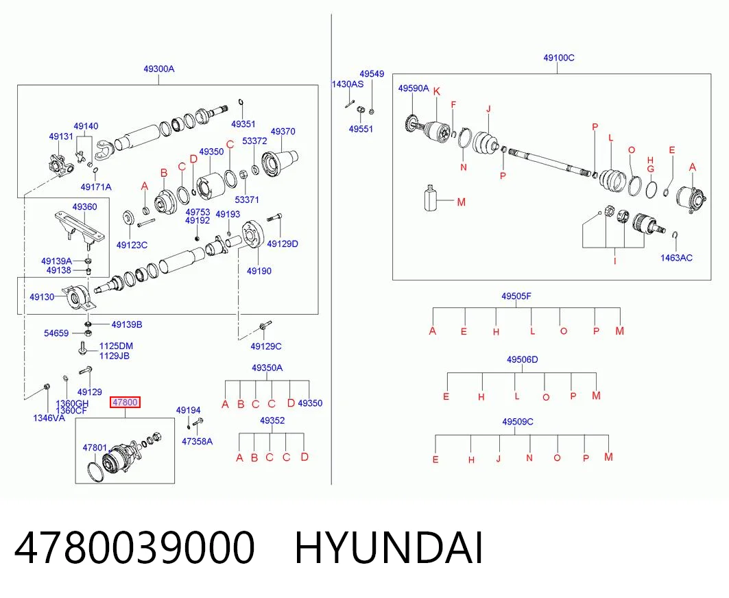 4780039000 Hyundai/Kia Sprzęgło wiskotyczne przegubu Cardana