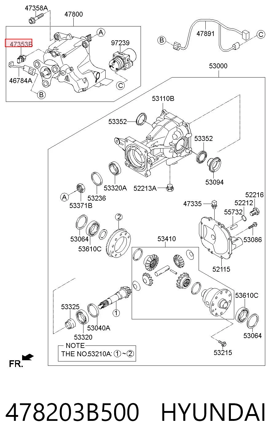 478203B500 Hyundai/Kia Czujnik załączania napędu 4x4 skrzyni rozdzielczej