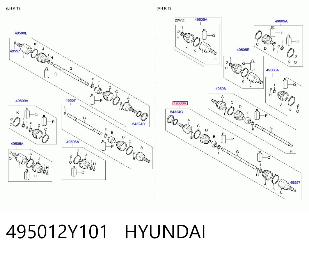  Półoś napędowa przednia prawa Hyundai Ix35 