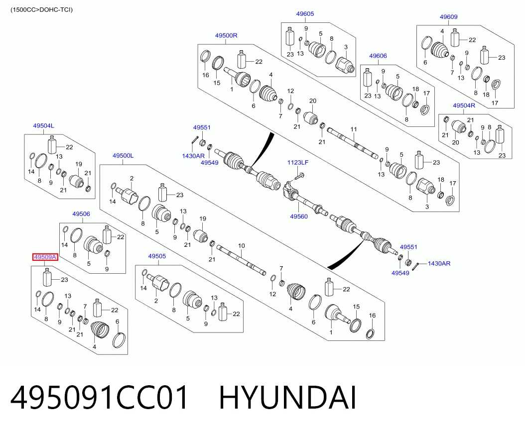 Osłona przegubu homokinetycznego półosi przedniej zewnętrzna do Hyundai Accent III MC