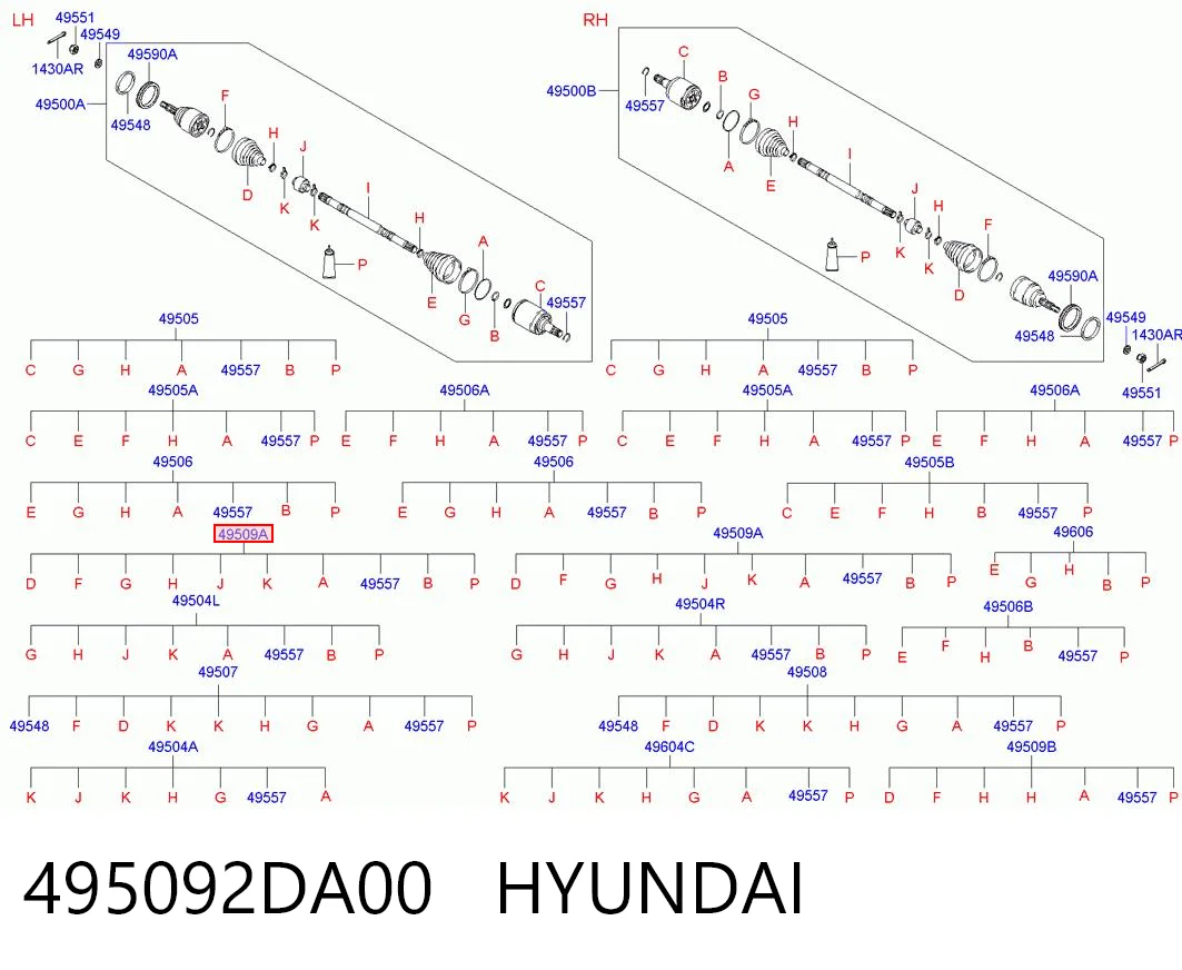 495092DA00 Hyundai/Kia