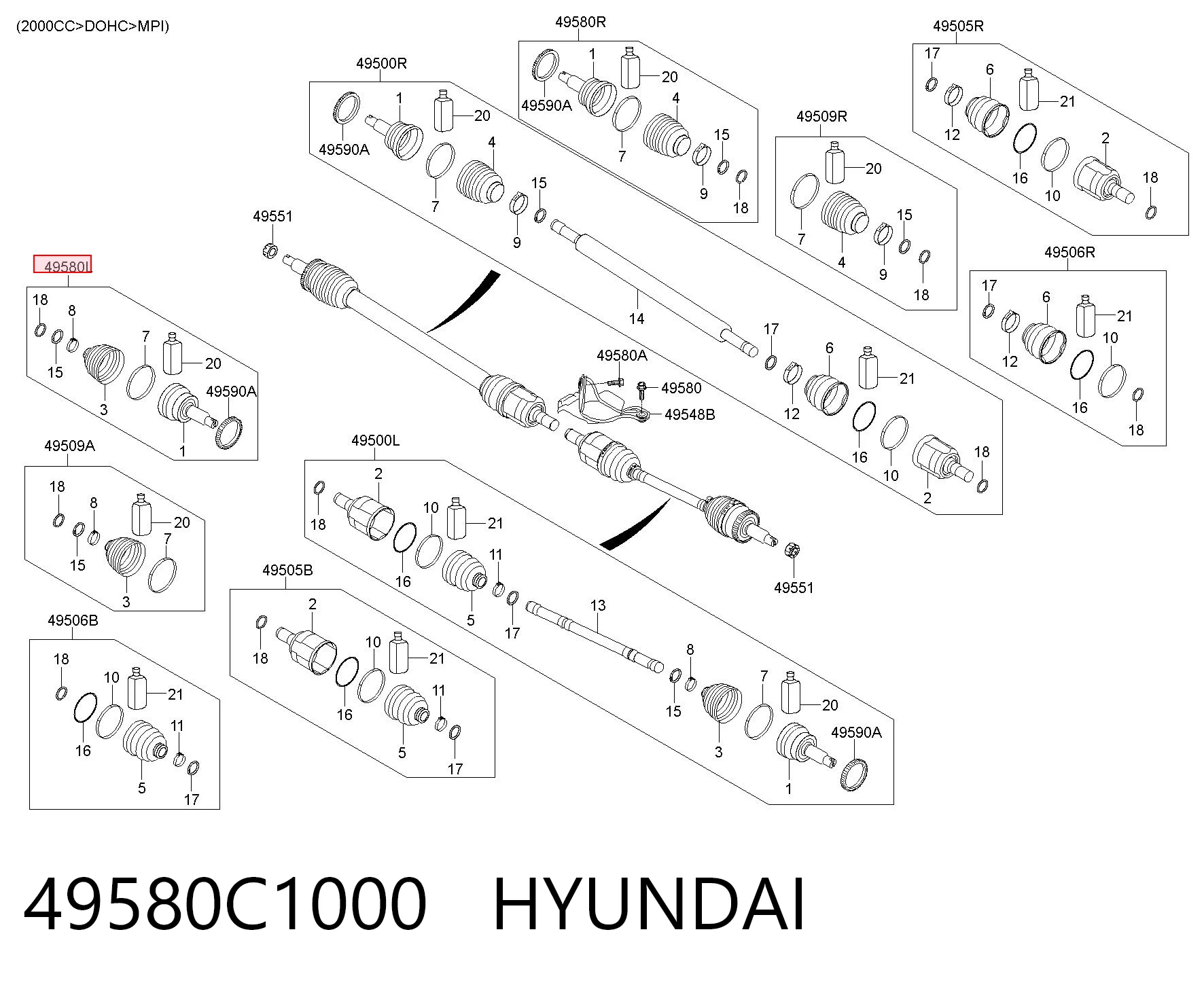 49580C1000 Hyundai/Kia