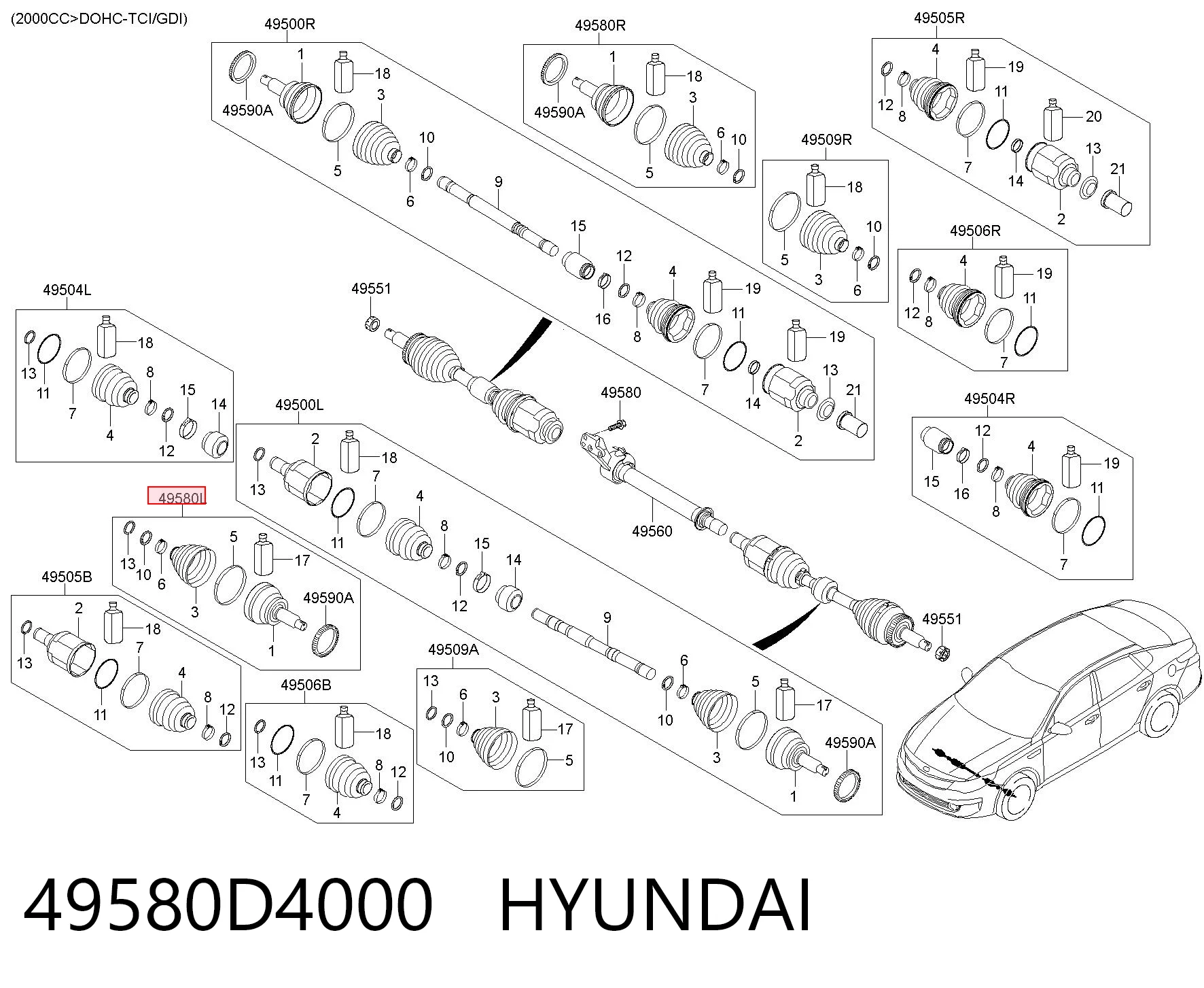 49580D4000 Hyundai/Kia