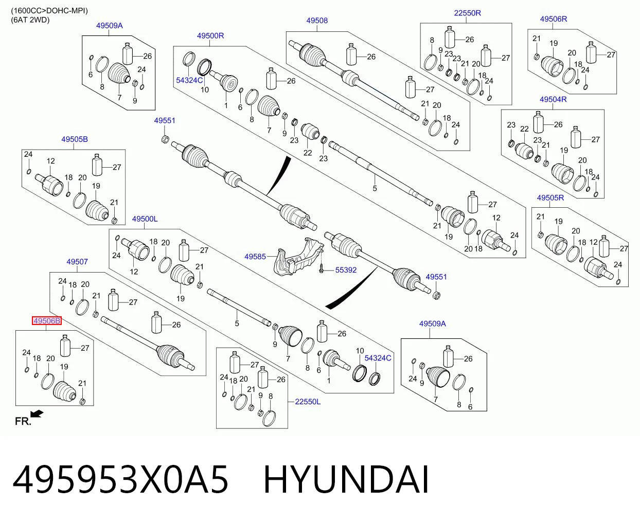 Kupić Osłona przegubu homokinetycznego półosi przedniej wewnętrzna Hyundai Elantra V MD w dobrej cenie
