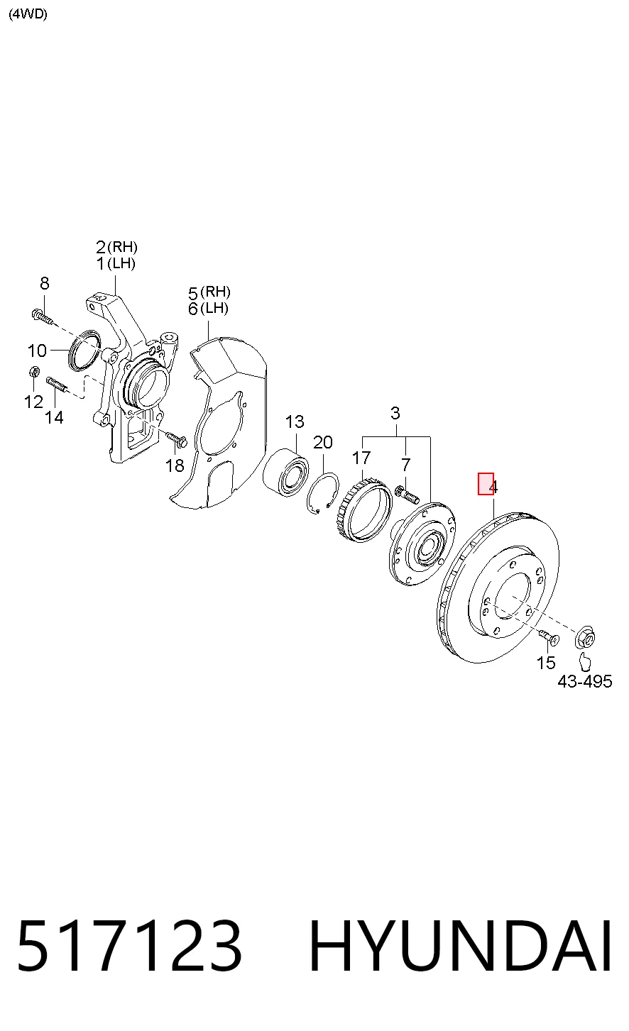 517123 Hyundai/Kia Tarcza hamulcowa przednia