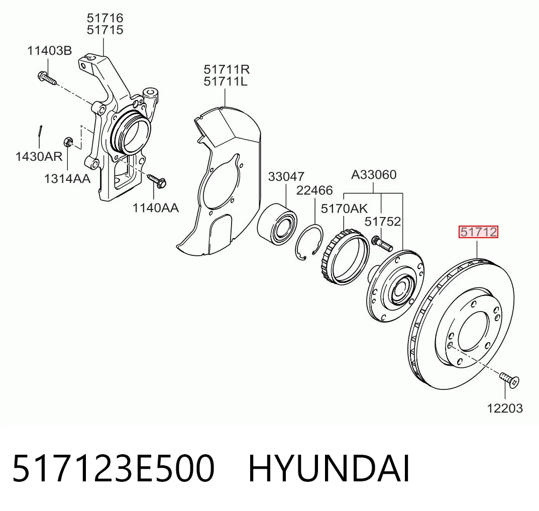 517123E500 Hyundai/Kia