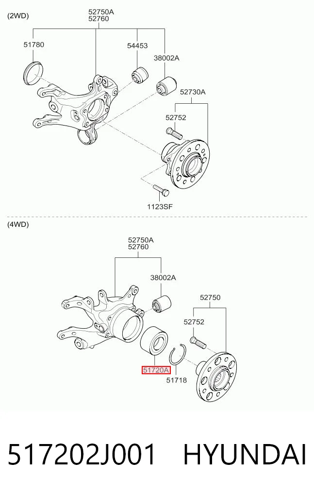 517202J001 Hyundai/Kia Łożysko piasty przedniej