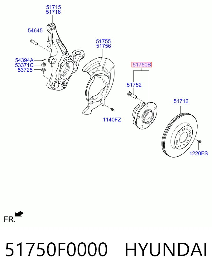 51750F0000 Hyundai/Kia Piasta przednia