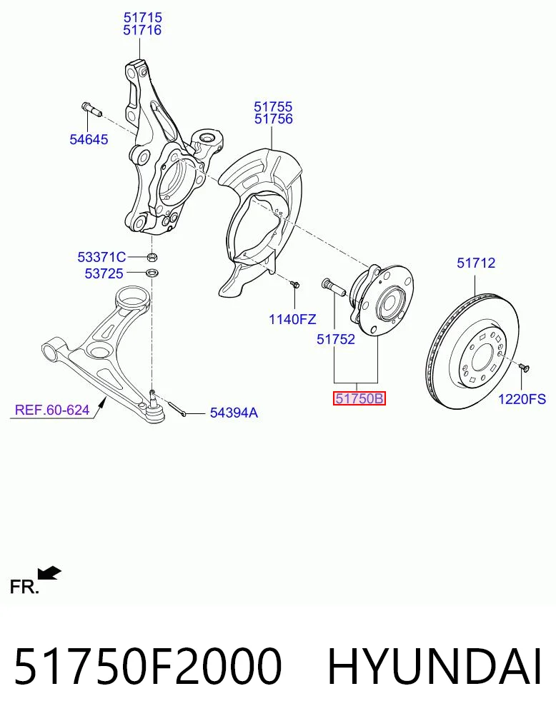 51750F2000 Hyundai/Kia Piasta przednia