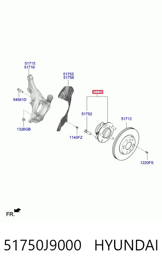 51750J9000 Hyundai/Kia Piasta przednia