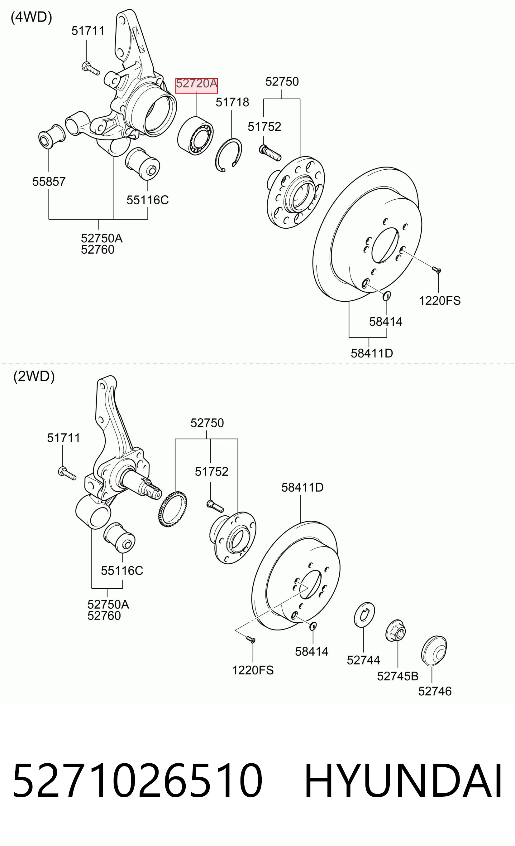 5271026510 Hyundai/Kia Lożysko piasty tylnej