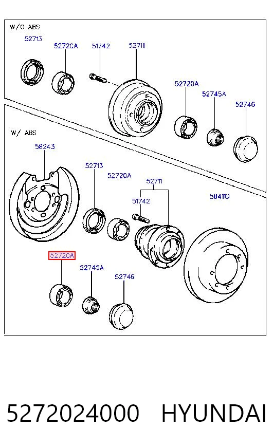 5272024000 Hyundai/Kia Lożysko piasty tylnej