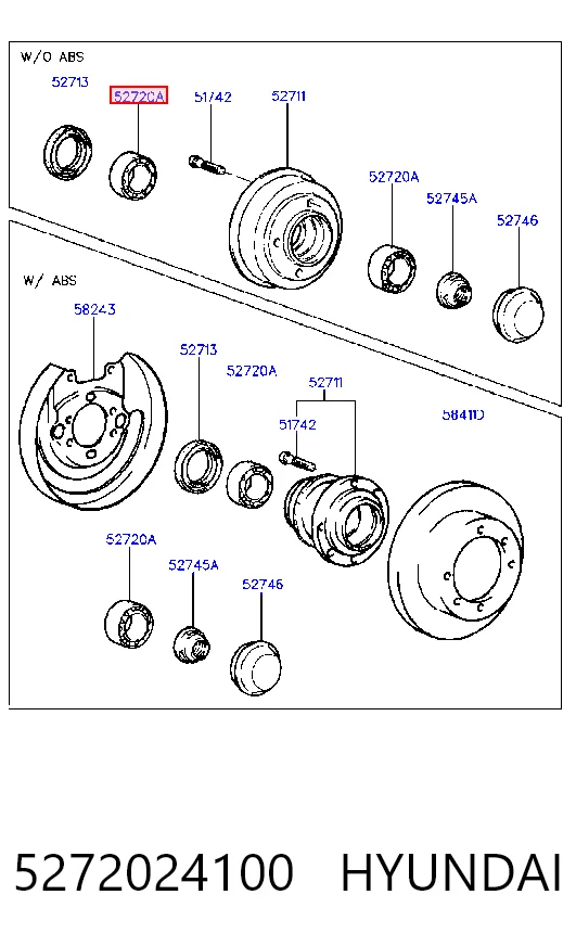 5272024100 Hyundai/Kia Lożysko piasty tylnej
