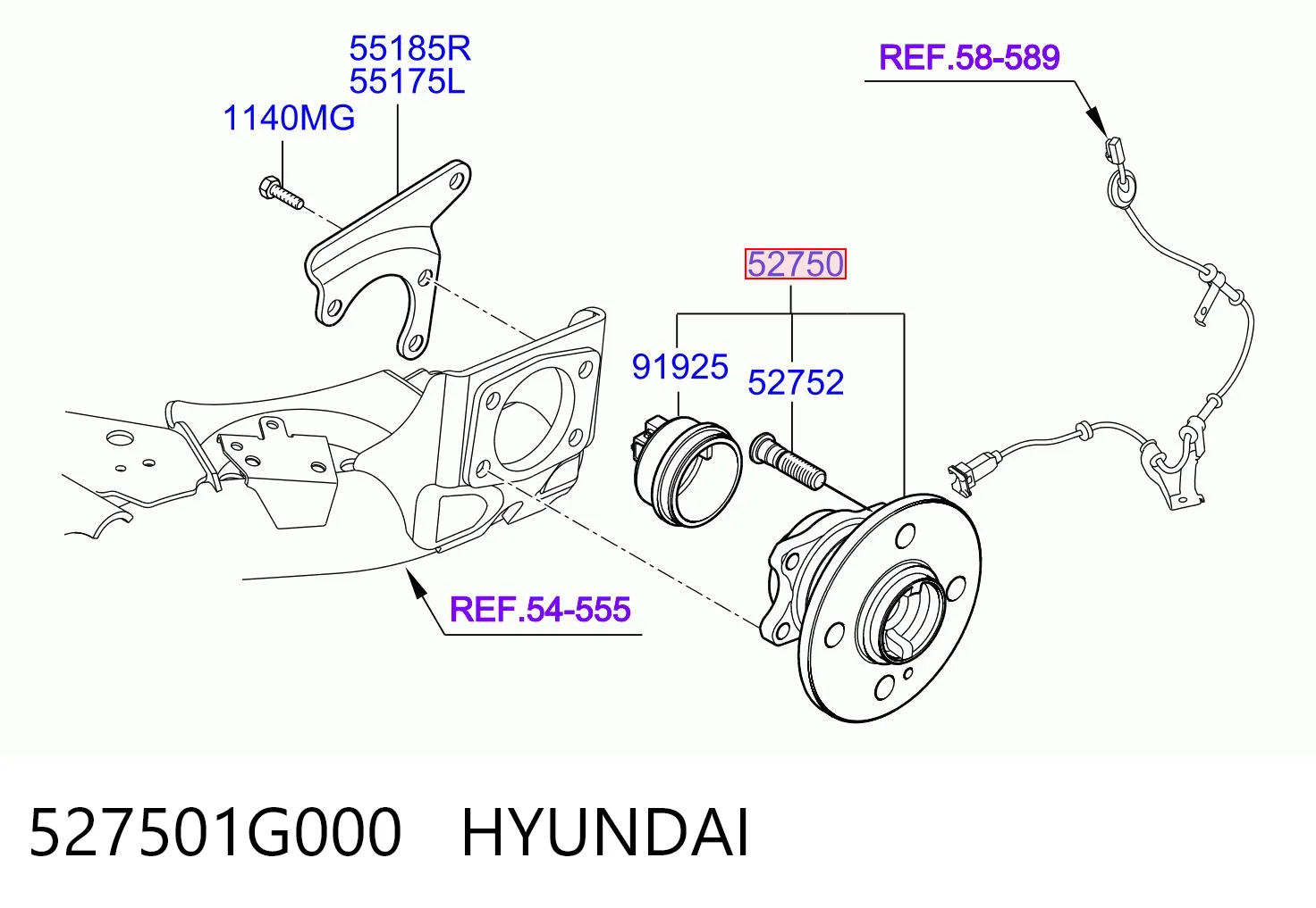 527501G000 Hyundai/Kia Piasta tylna