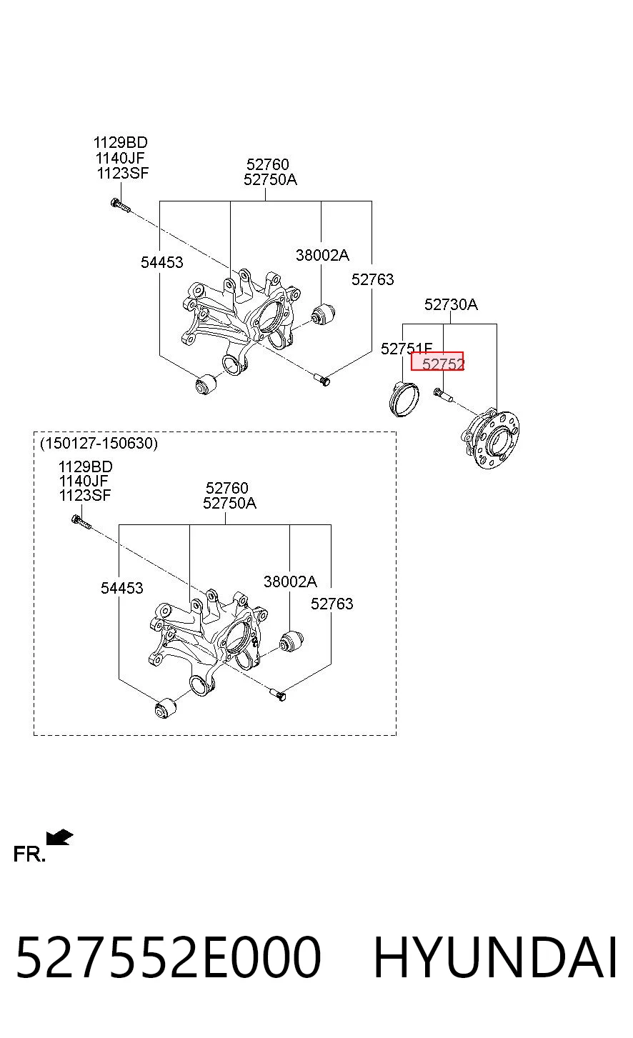 527552E000 Hyundai/Kia Szpilka koła przednia