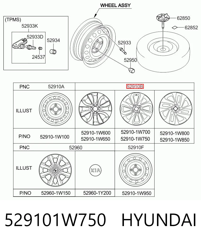 529101W750 Hyundai/Kia