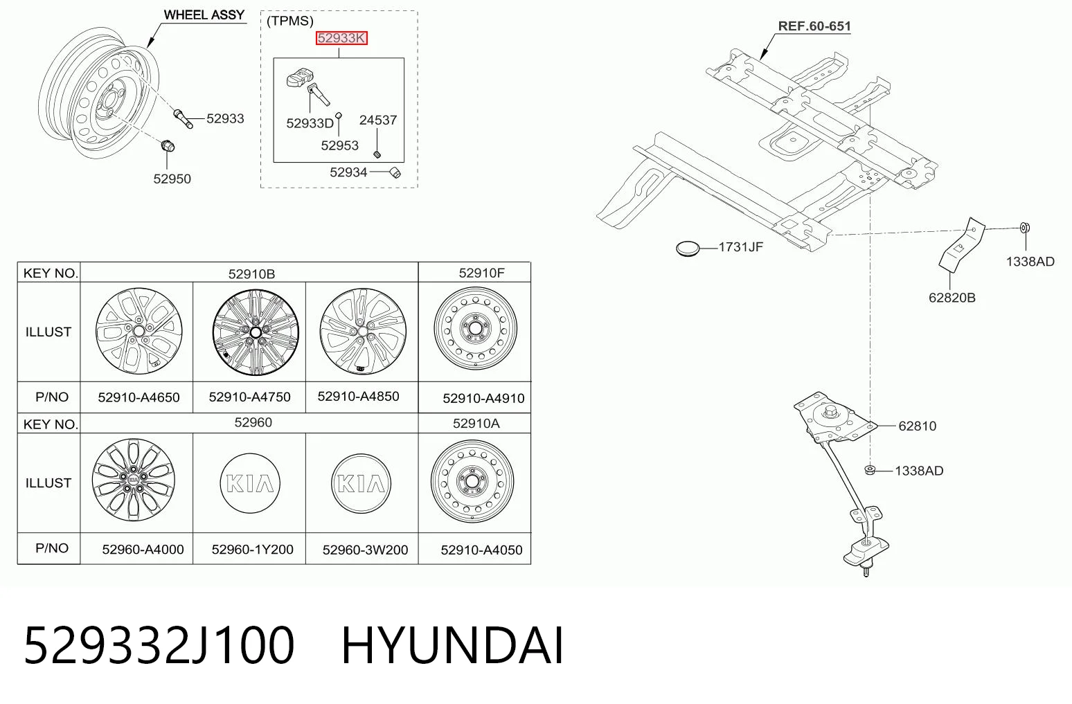 529332J100 Hyundai/Kia Czujnik ciśnienia w oponach