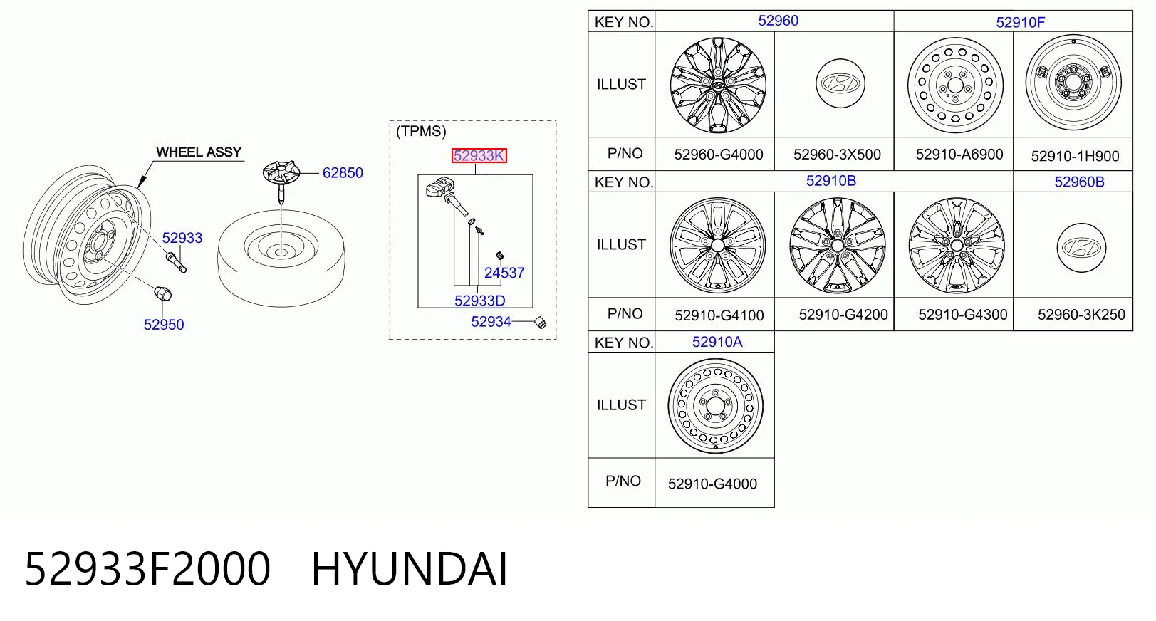52933F2000 Hyundai/Kia Czujnik ciśnienia w oponach